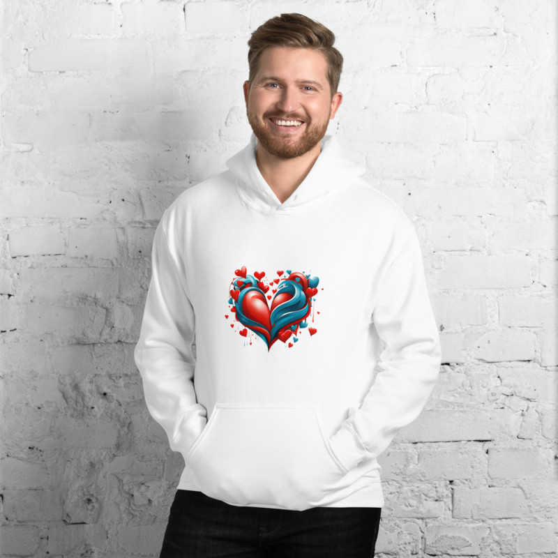 Unisex hoodie colorful heart