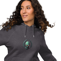 Unisex eco raglan hoodie green alien