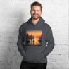 Unisex Hoodie boat on a lake in pointillist style