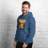 Unisex Hoodie boat on a lake in pointillist style