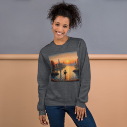 Unisex Sweatshirt boat on a lake pointillist style