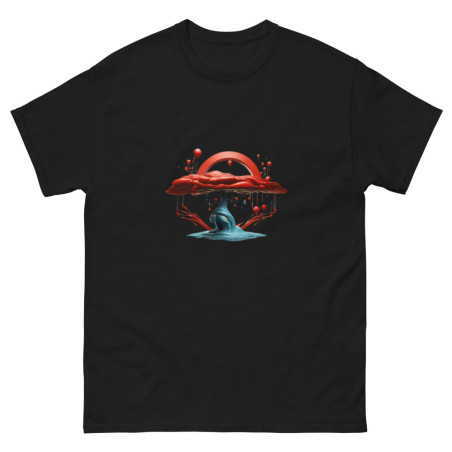 Men's classic tee blue tree red crown surrealist