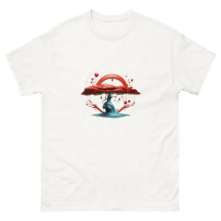 Men's classic tee blue tree red crown surrealist