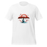 Unisex t-shirt blue tree red crown surrealist