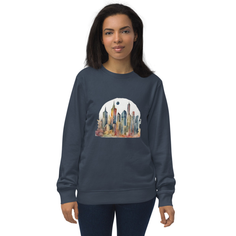 Unisex organic sweatshirt surrealist city