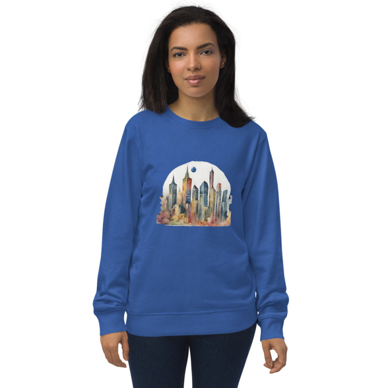 Unisex organic sweatshirt surrealist city