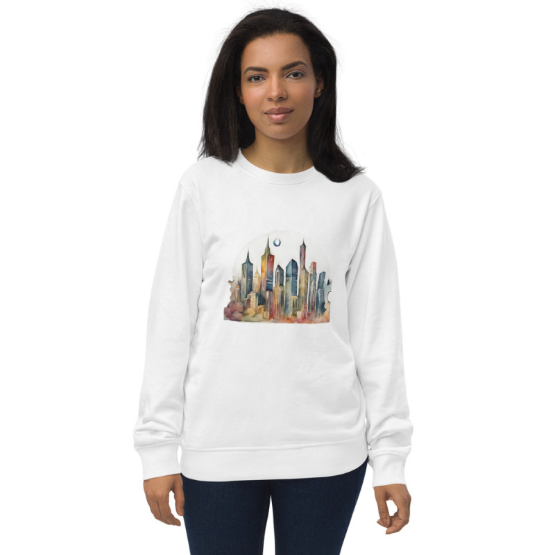 Unisex organic sweatshirt surrealist city