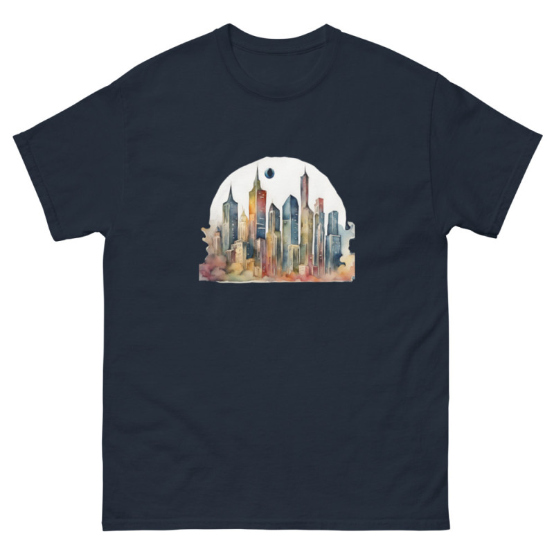 Camiseta clásica hombre ciudad surrealista