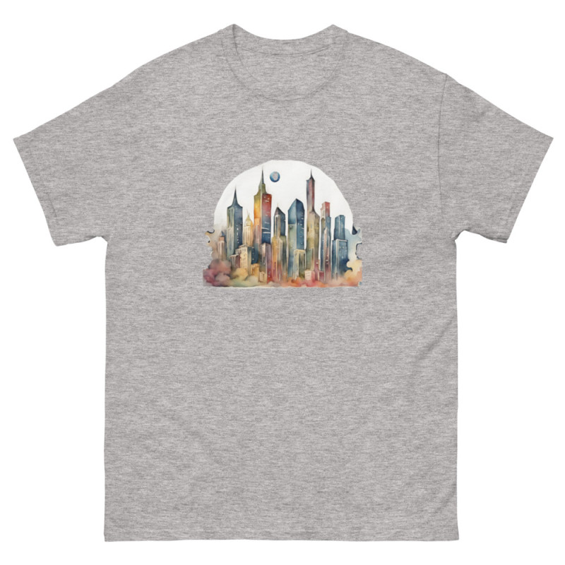 Camiseta clásica hombre ciudad surrealista