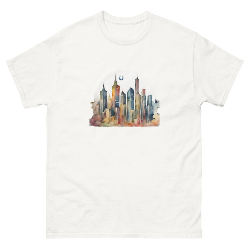 Camiseta clásica hombre ciudad surrealista