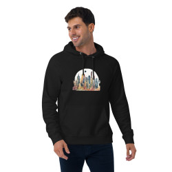 Unisex eco raglan hoodie surrealist city