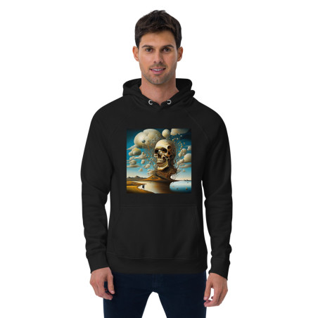 Unisex eco raglan hoodie Skull Dali