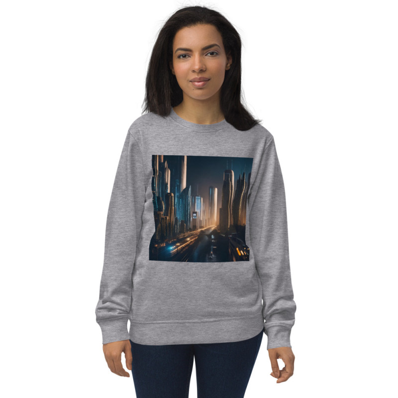 Unisex organic sweatshirt city train futurist