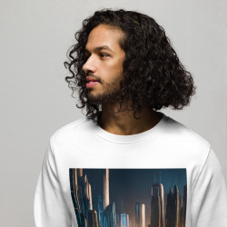 Unisex organic sweatshirt city train futurist