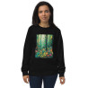 Unisex organic sweatshirt flower garden pointillist