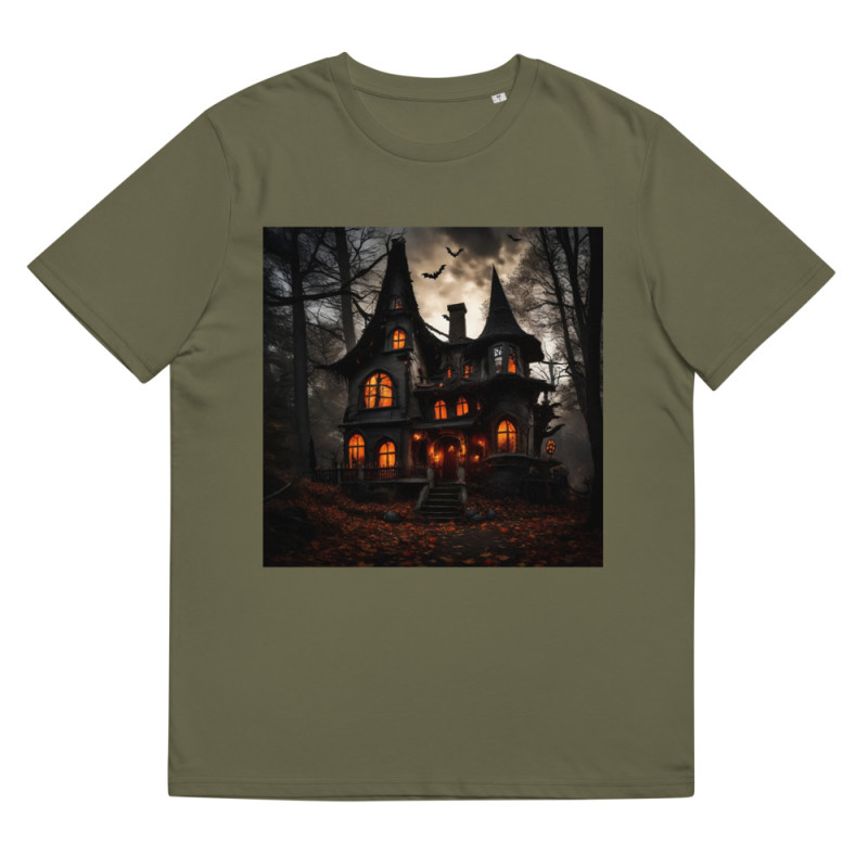 Unisex organic cotton t-shirt enchanted Halloween house