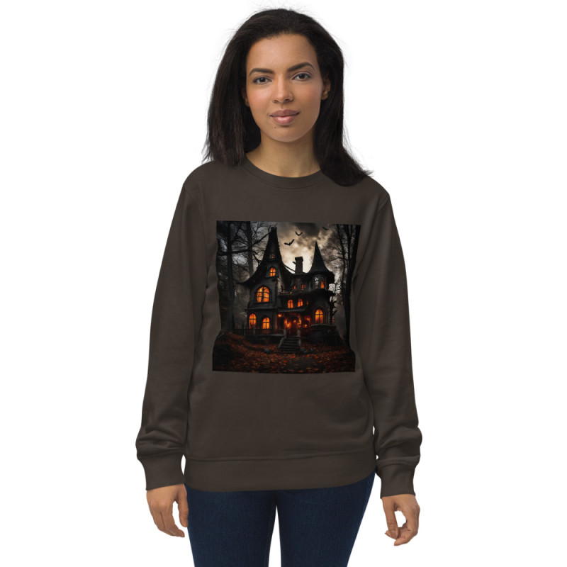 Unisex organic sweatshirt enchanted Halloween house