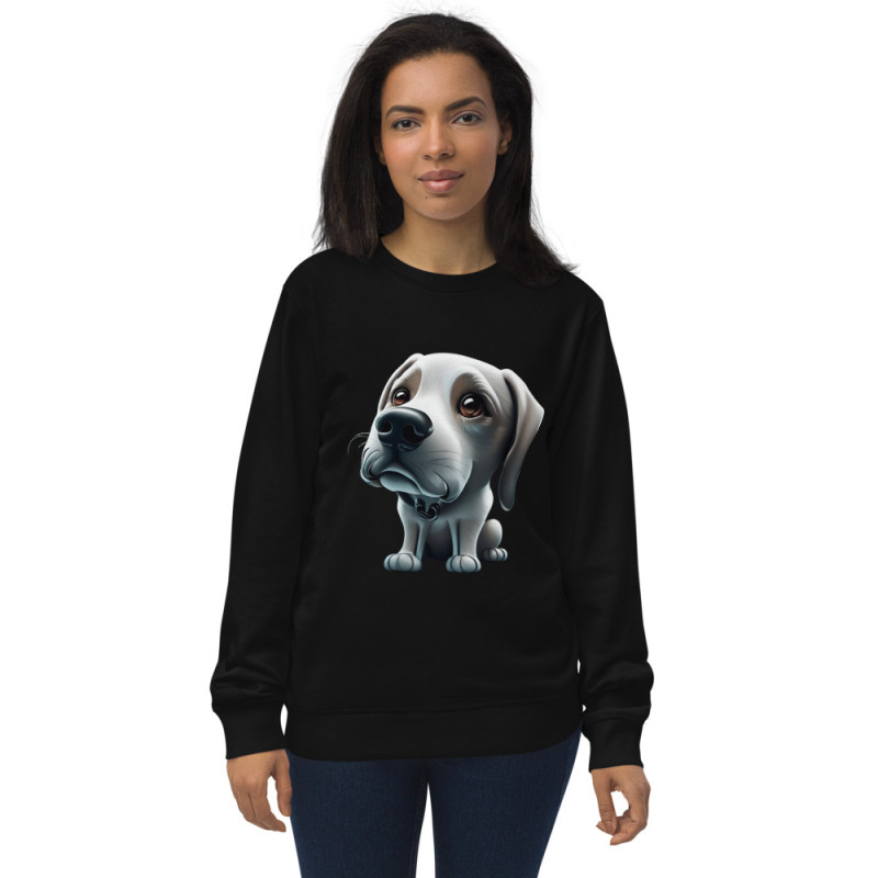 Unisex organic sweatshirt big-headed dog