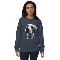 Unisex organic sweatshirt big-headed dog