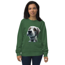 Unisex organic sweatshirt big-headed dog