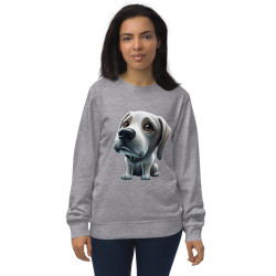 Unisex organic sweatshirt big-headed dog