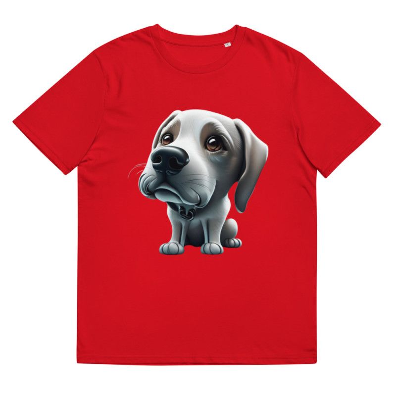 Unisex organic cotton t-shirt big-headed dog