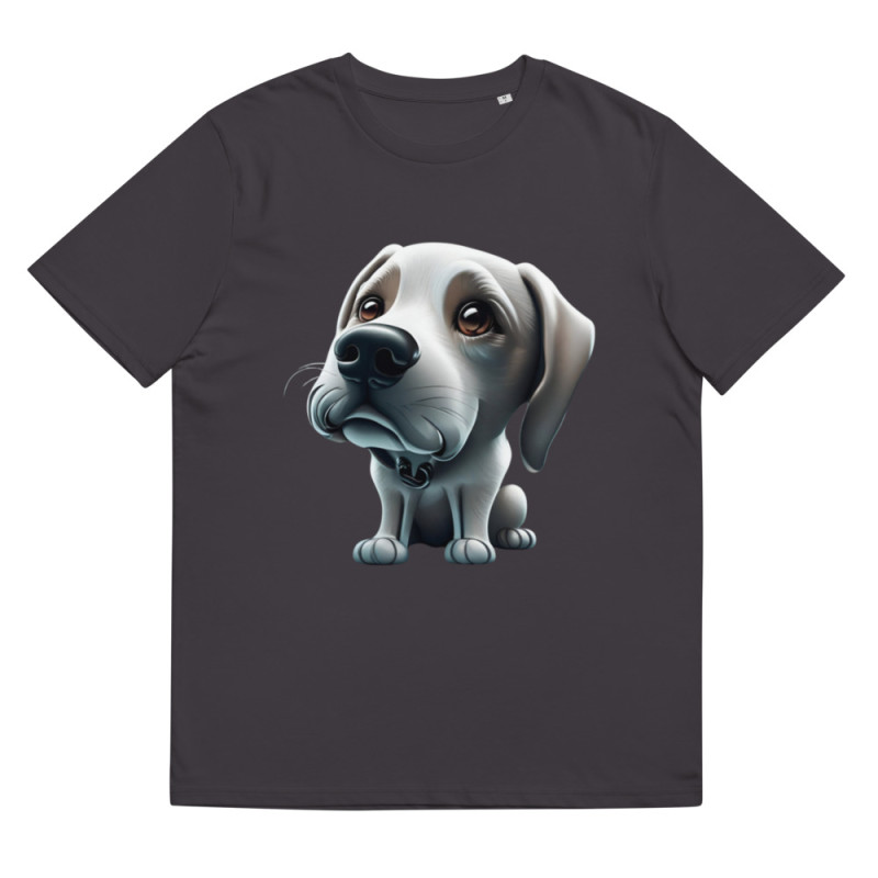 Unisex organic cotton t-shirt big-headed dog