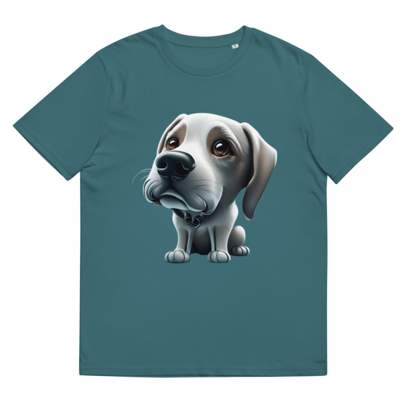 Unisex organic cotton t-shirt big-headed dog