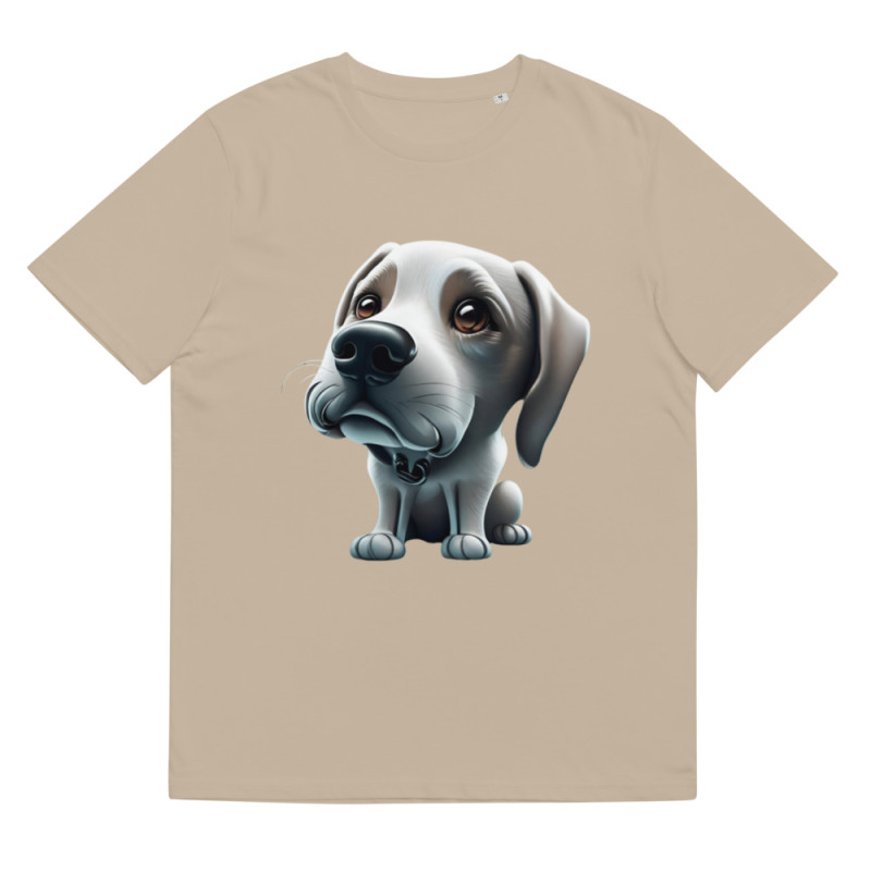 Unisex organic cotton t-shirt big-headed dog