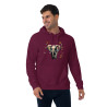 Unisex eco raglan hoodie elephant with butterflies