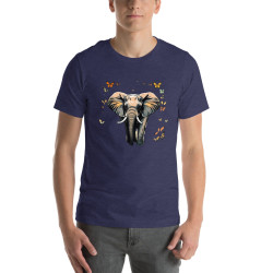 Unisex t-shirt elephant with butterflies