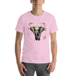 Unisex t-shirt elephant with butterflies