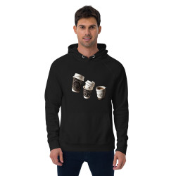 Unisex eco raglan hoodie Coffee cups turned constellations