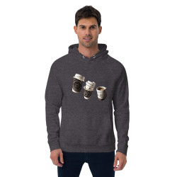 Unisex eco raglan hoodie Coffee cups turned constellations