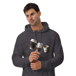 Unisex eco raglan hoodie Coffee cups turned constellations