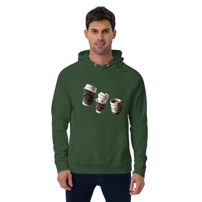 Unisex eco raglan hoodie Coffee cups turned constellations