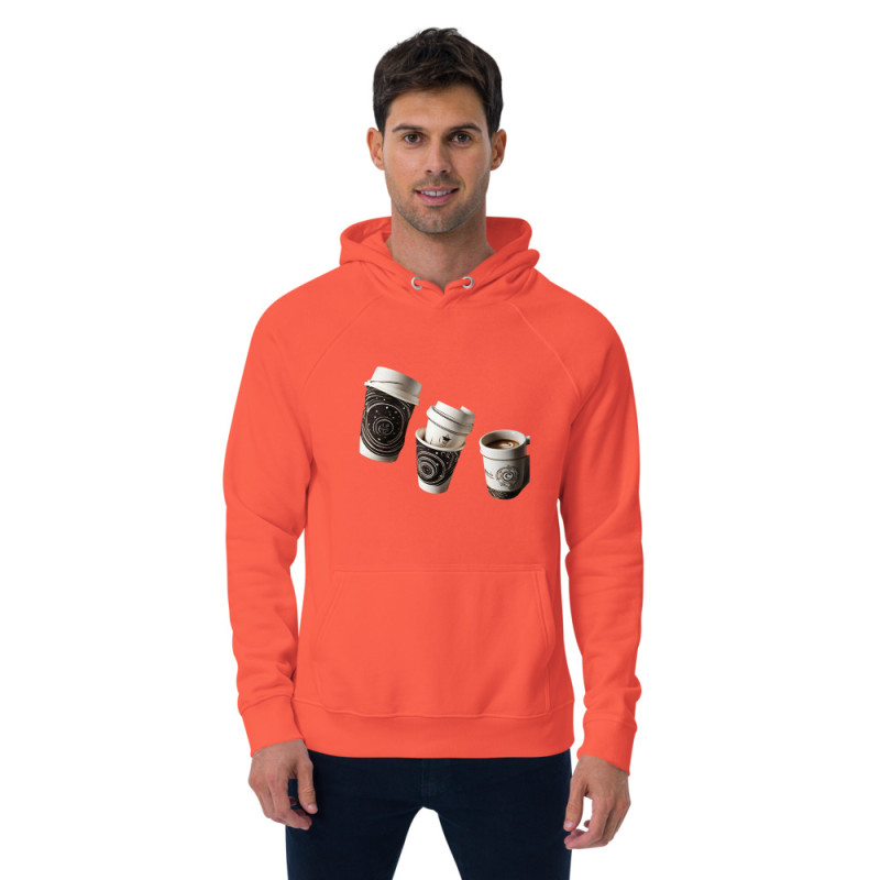 Unisex eco raglan hoodie Coffee cups turned constellations