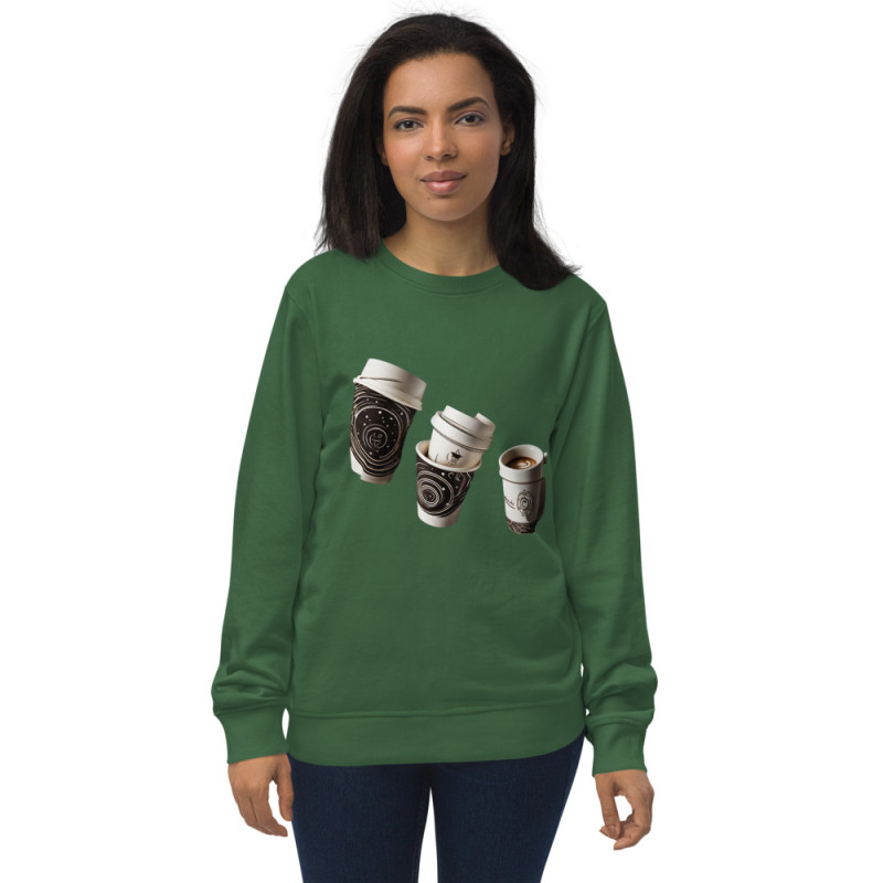 Unisex organic sweatshirt Coffee cups turned constellations