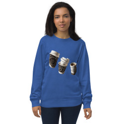 Unisex organic sweatshirt Coffee cups turned constellations