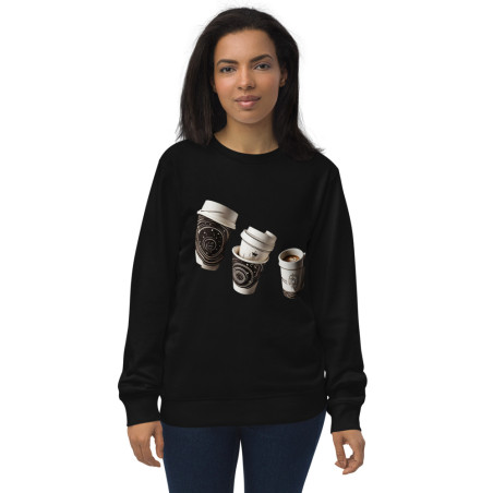 Unisex organic sweatshirt Coffee cups turned constellations