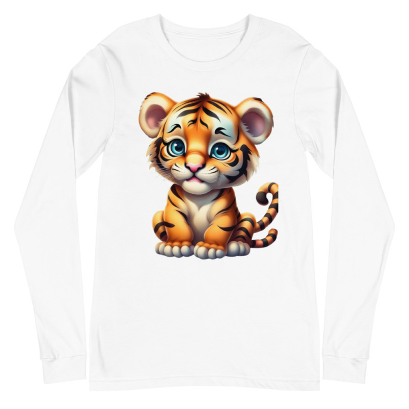 Camiseta unisex manga larga con cachorro de tigre