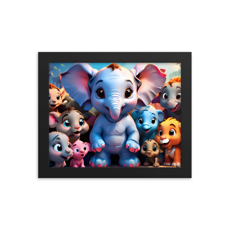 Framed poster smiling jungle animals