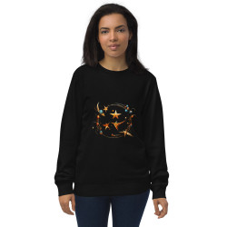 Unisex organic sweatshirt surrealist galaxy with stars and planets