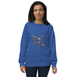 Unisex organic sweatshirt surrealist galaxy with stars and planets