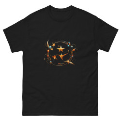 Men's classic tee surrealist galaxy with stars and planets