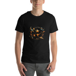 Unisex t-shirt surrealist galaxy with stars and planets