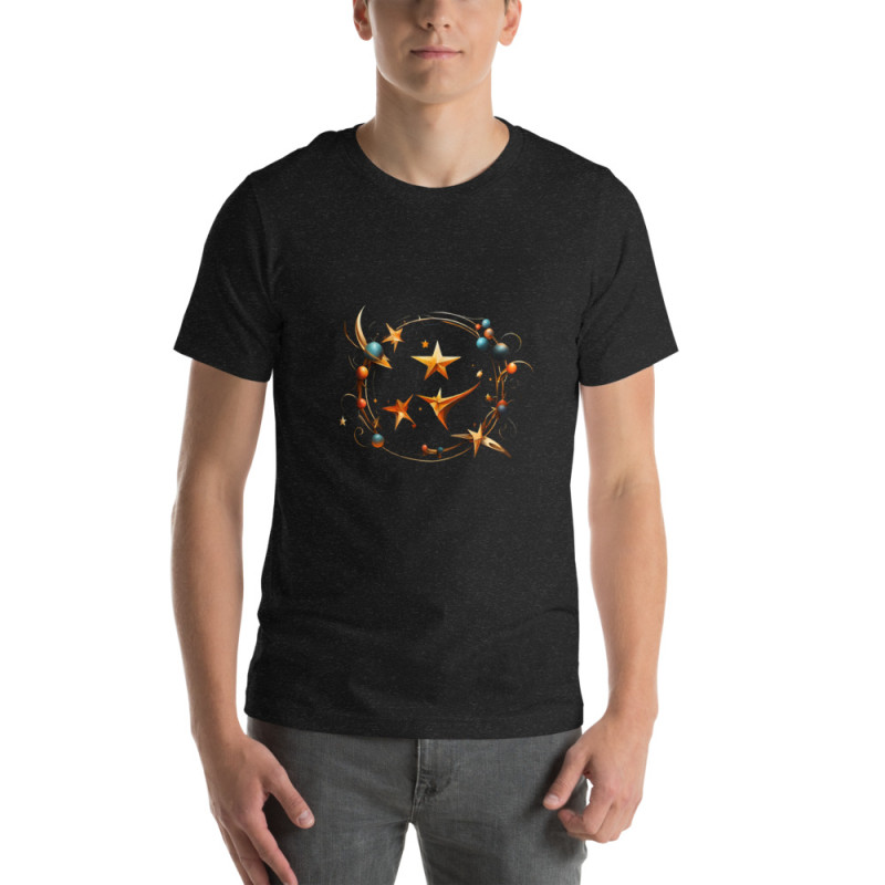 Unisex t-shirt surrealist galaxy with stars and planets