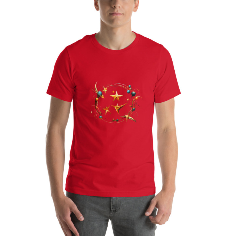 Unisex t-shirt surrealist galaxy with stars and planets