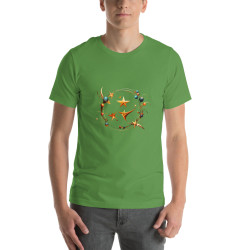 Unisex t-shirt surrealist galaxy with stars and planets