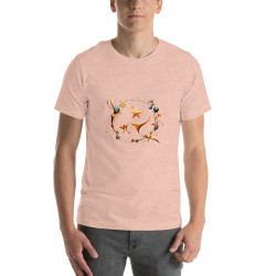 Unisex t-shirt surrealist galaxy with stars and planets